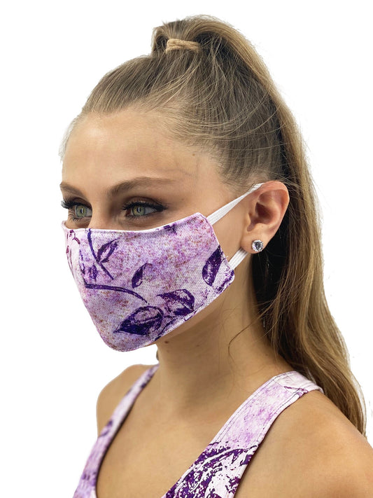 Vintage Purple Flower Face Cover