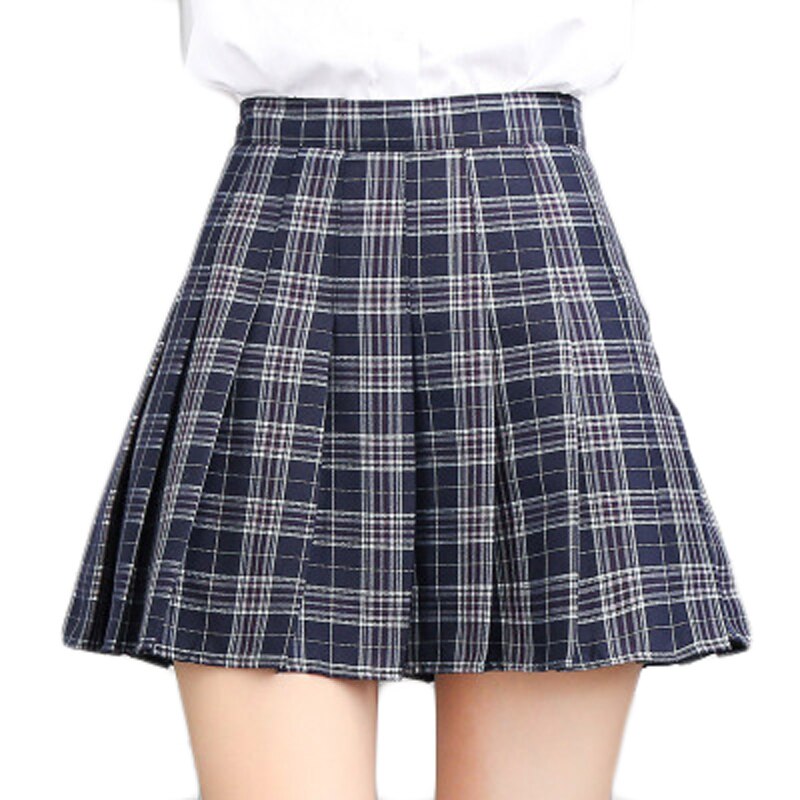Plaid Sweet Pleated Skirts Preppy faldas A